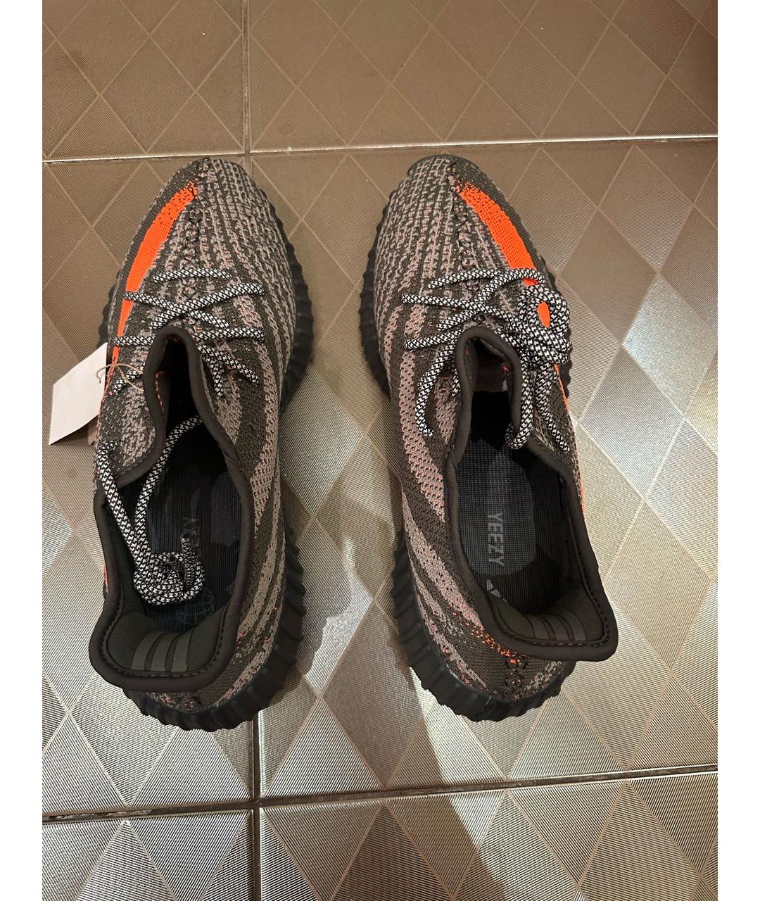 ADIDAS YEEZY Черные текстильные низкие кроссовки / кеды, фото 3