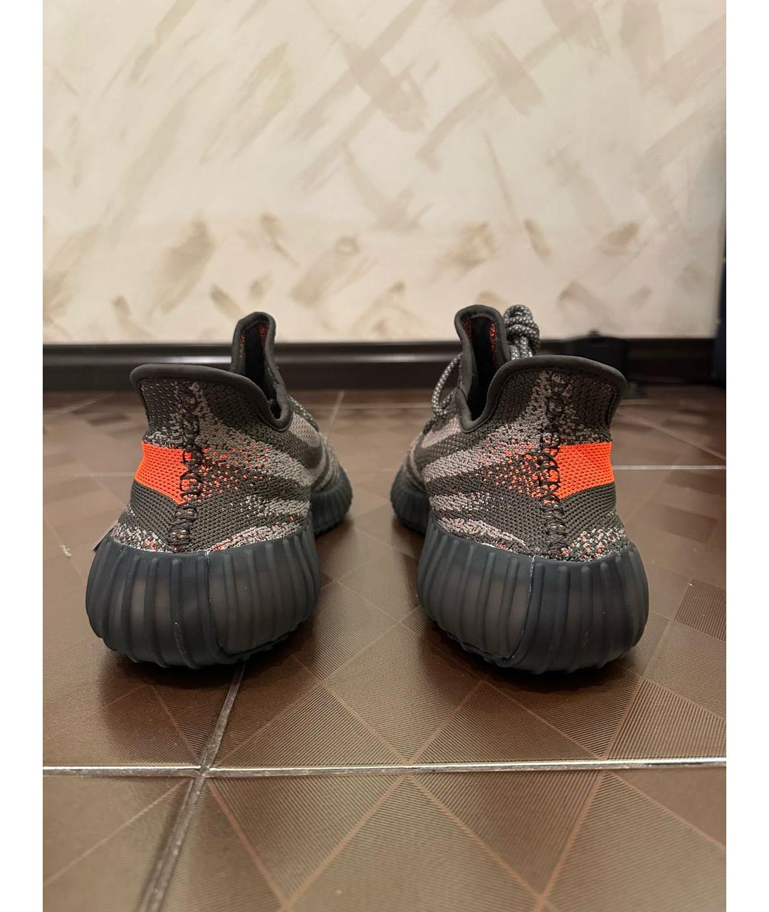 ADIDAS YEEZY Черные текстильные низкие кроссовки / кеды, фото 4
