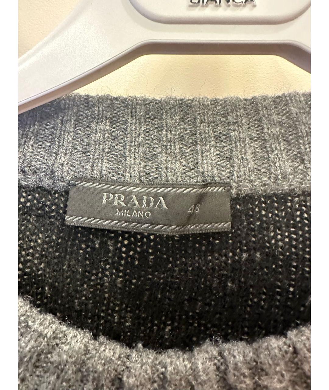 PRADA Серый кашемировый джемпер / свитер, фото 5
