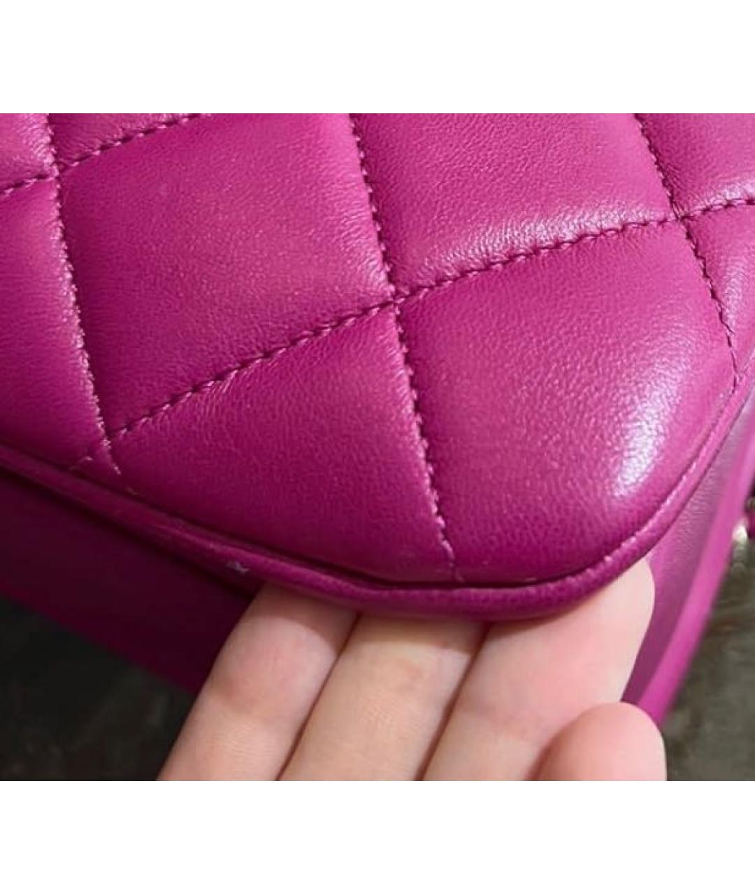 CHANEL PRE-OWNED Розовая кожаная сумка с короткими ручками, фото 7