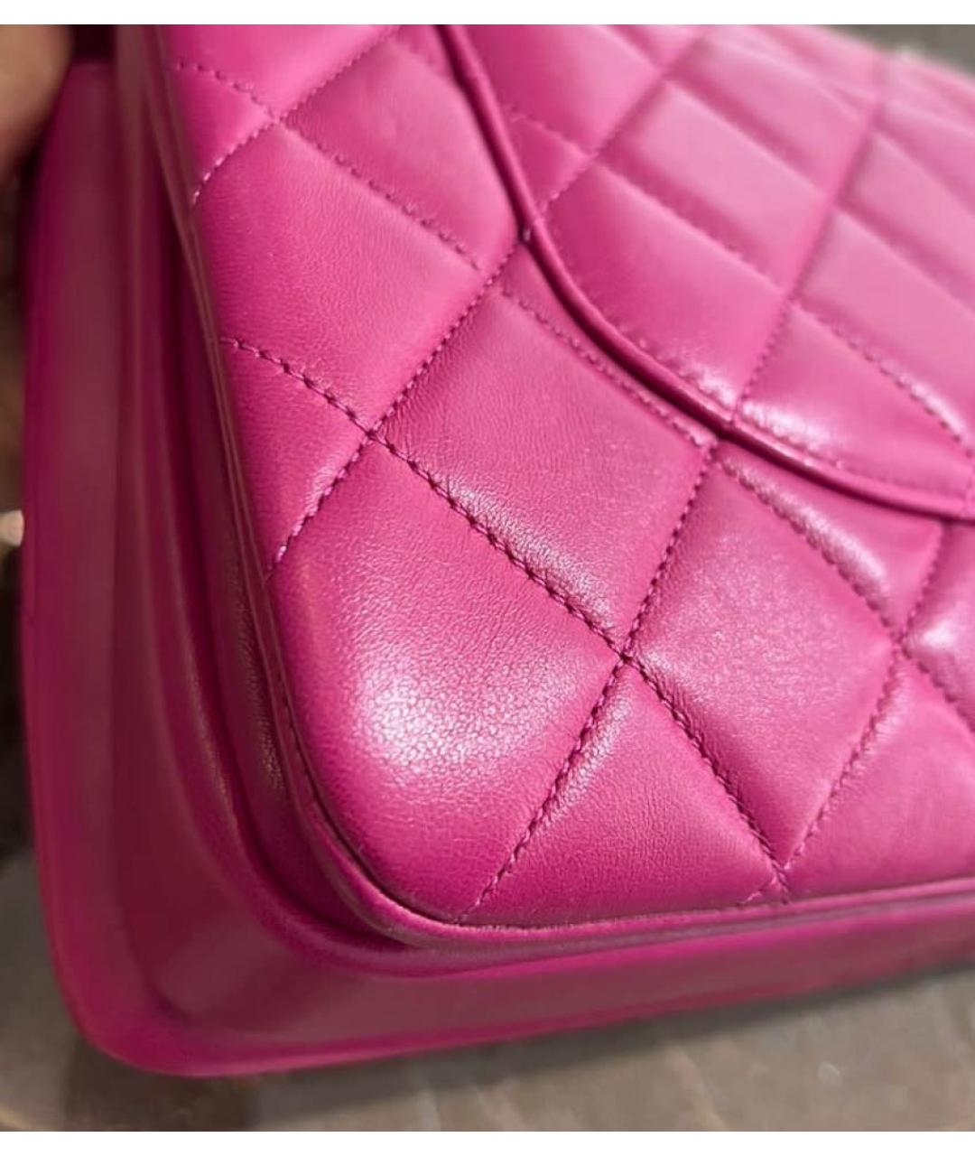 CHANEL PRE-OWNED Розовая кожаная сумка с короткими ручками, фото 4