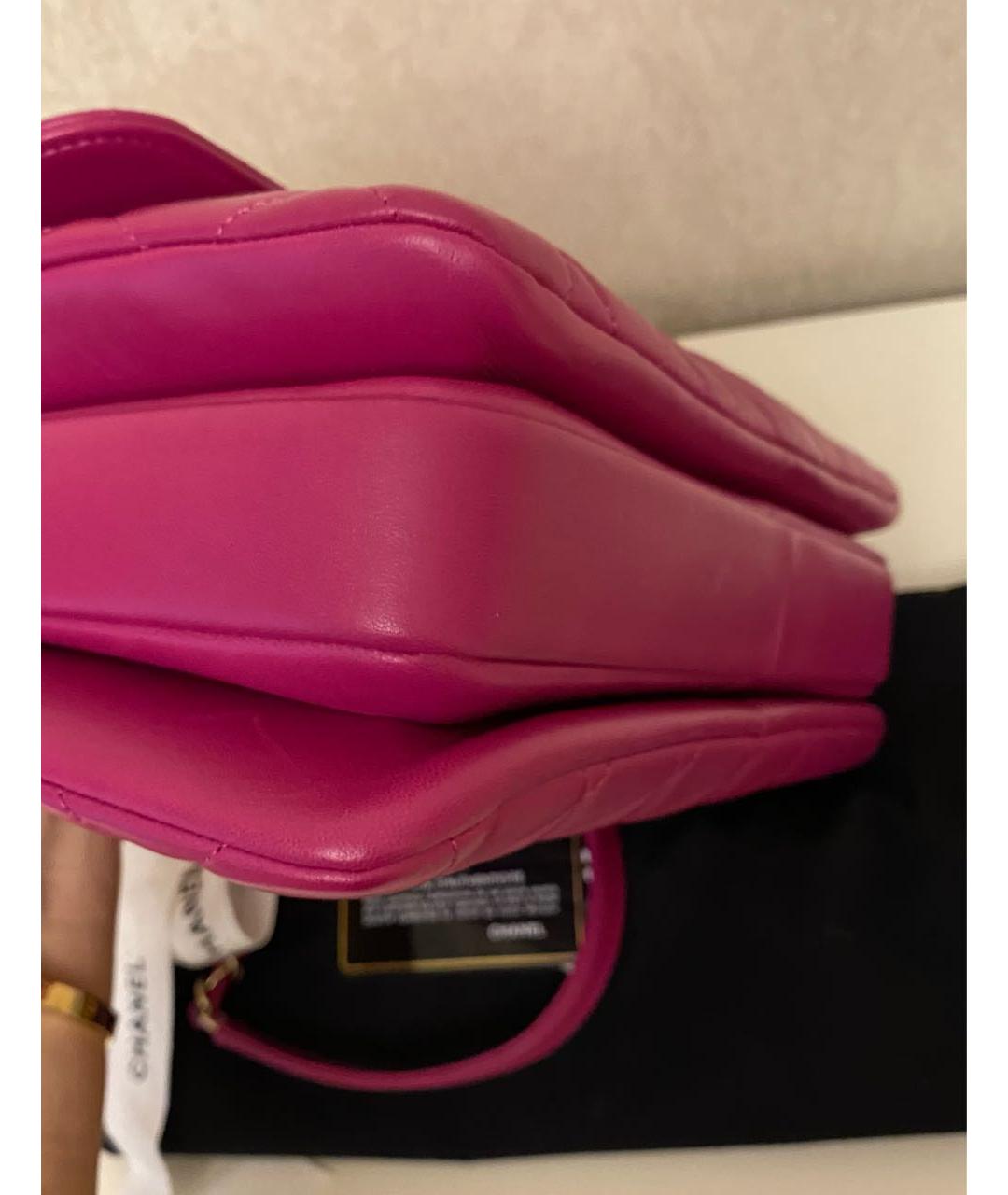 CHANEL PRE-OWNED Розовая кожаная сумка с короткими ручками, фото 8