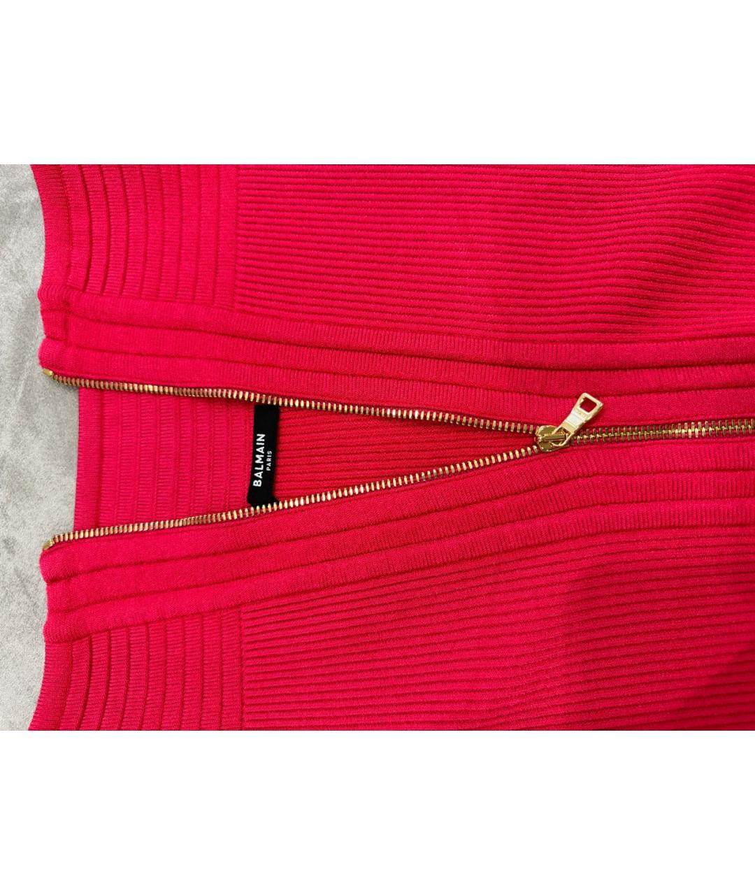 BALMAIN Розовая вискозная юбка мини, фото 3