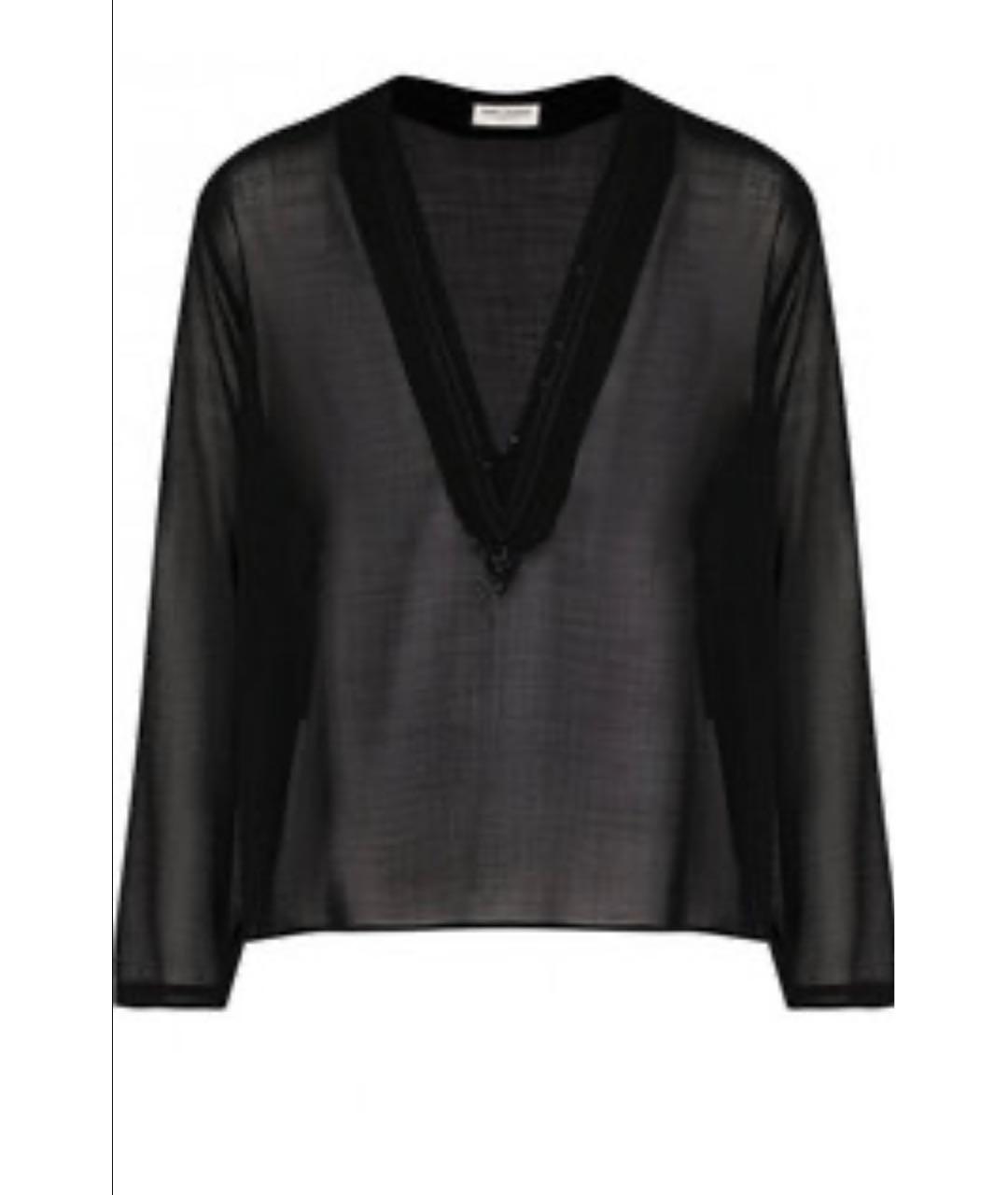 SAINT LAURENT Черная шерстяная кэжуал рубашка, фото 8