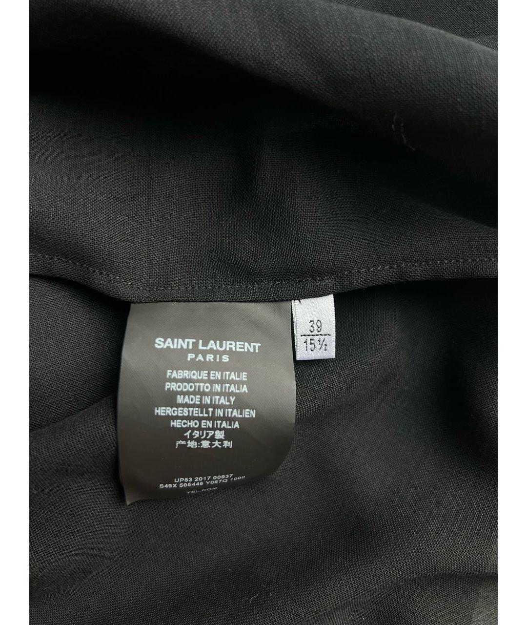 SAINT LAURENT Черная шерстяная кэжуал рубашка, фото 4