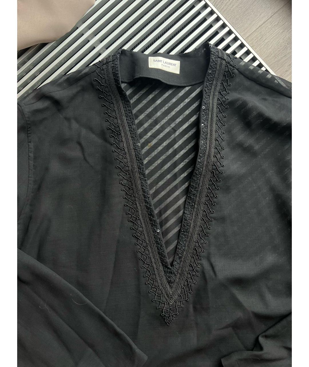 SAINT LAURENT Черная шерстяная кэжуал рубашка, фото 2