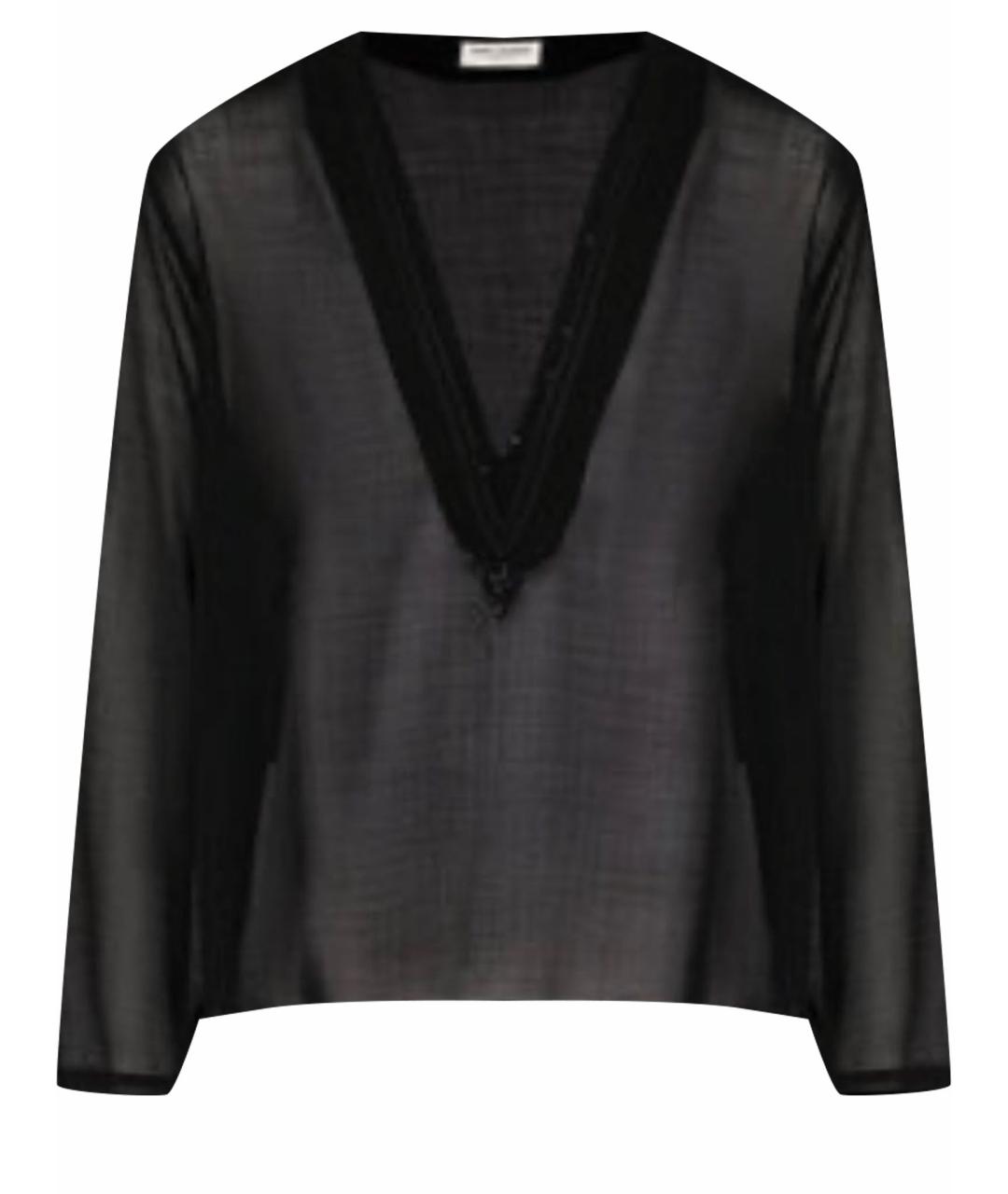 SAINT LAURENT Черная шерстяная кэжуал рубашка, фото 1