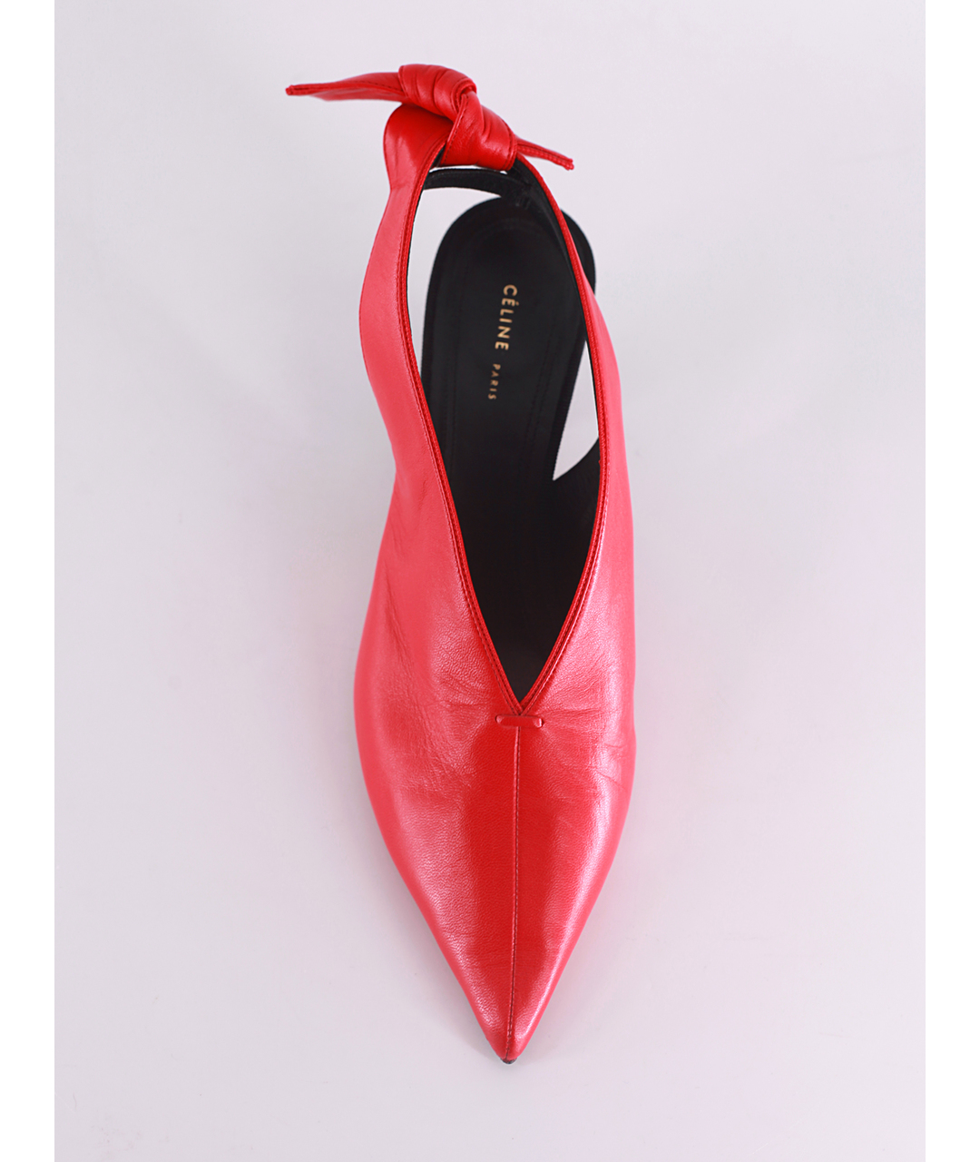 CELINE PRE-OWNED Красные кожаные лодочки на низком каблуке, фото 4