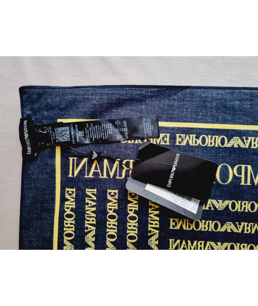 EMPORIO ARMANI Темно-синий хлопковый платок, фото 4