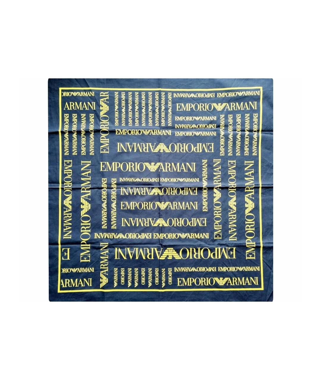 EMPORIO ARMANI Темно-синий хлопковый платок, фото 1