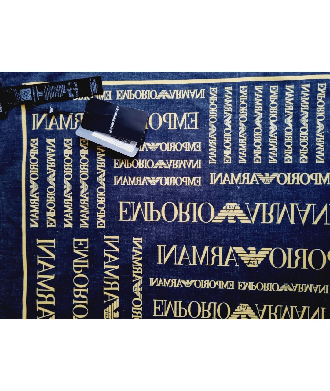 EMPORIO ARMANI Темно-синий хлопковый платок, фото 3
