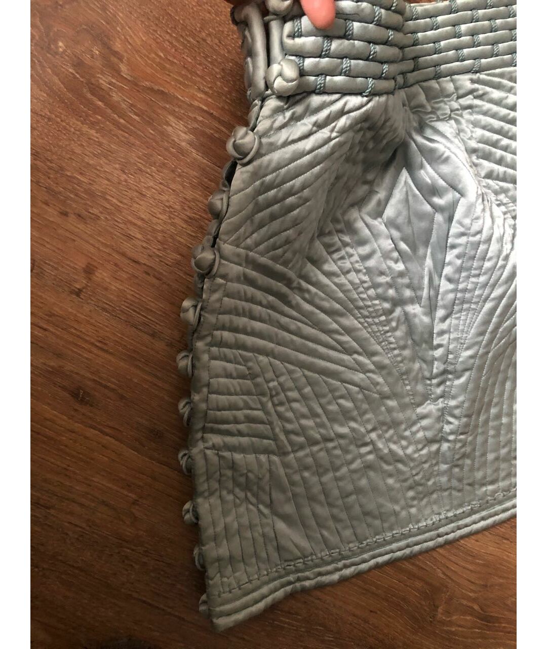 MALO Салатовая шелковая юбка мини, фото 5