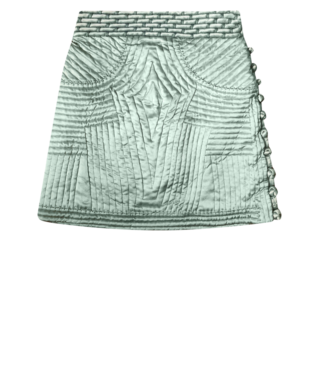 MALO Салатовая шелковая юбка мини, фото 1