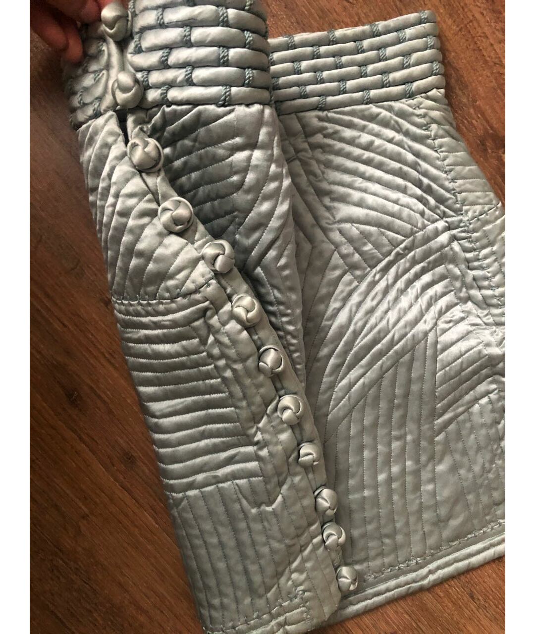 MALO Салатовая шелковая юбка мини, фото 6