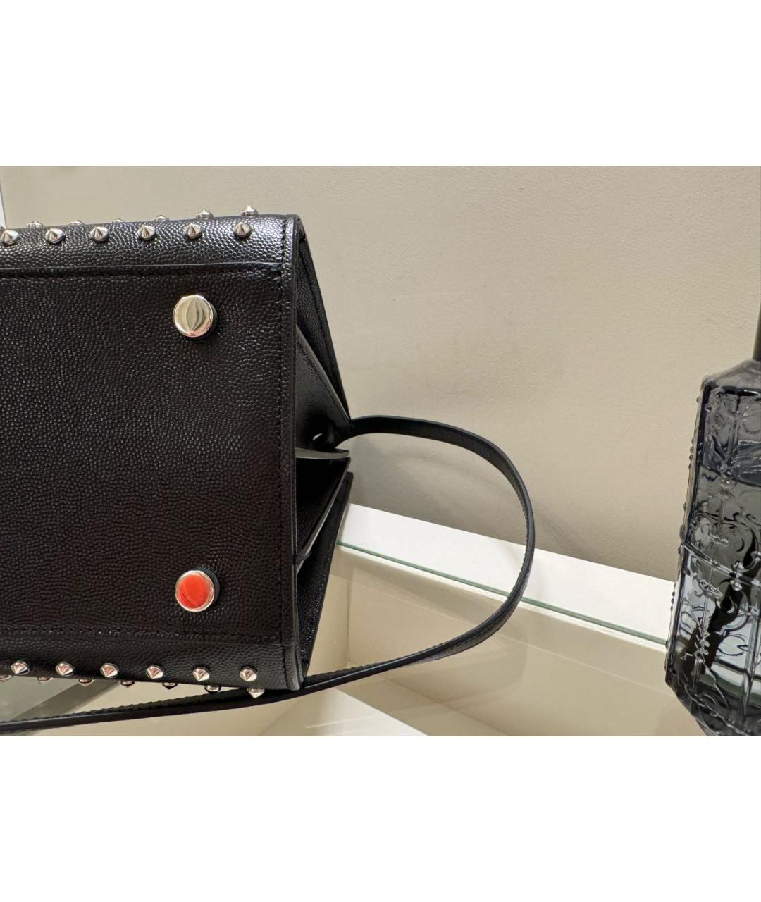 SAINT LAURENT Черная кожаная сумка через плечо, фото 4