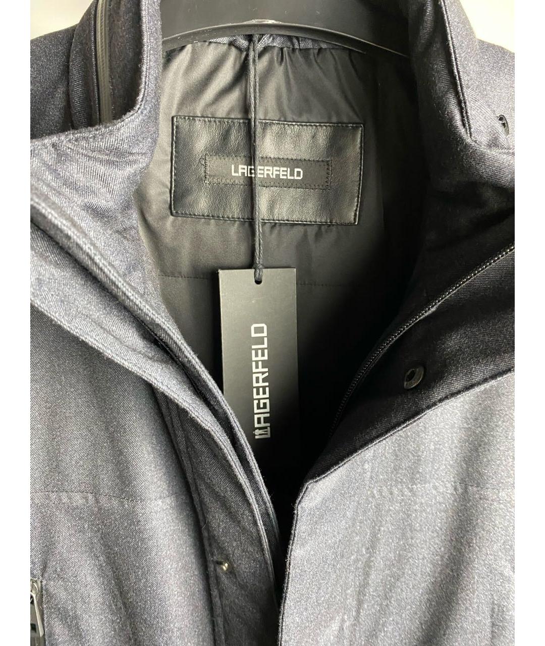 KARL LAGERFELD Антрацитовая полиэстеровая куртка, фото 3