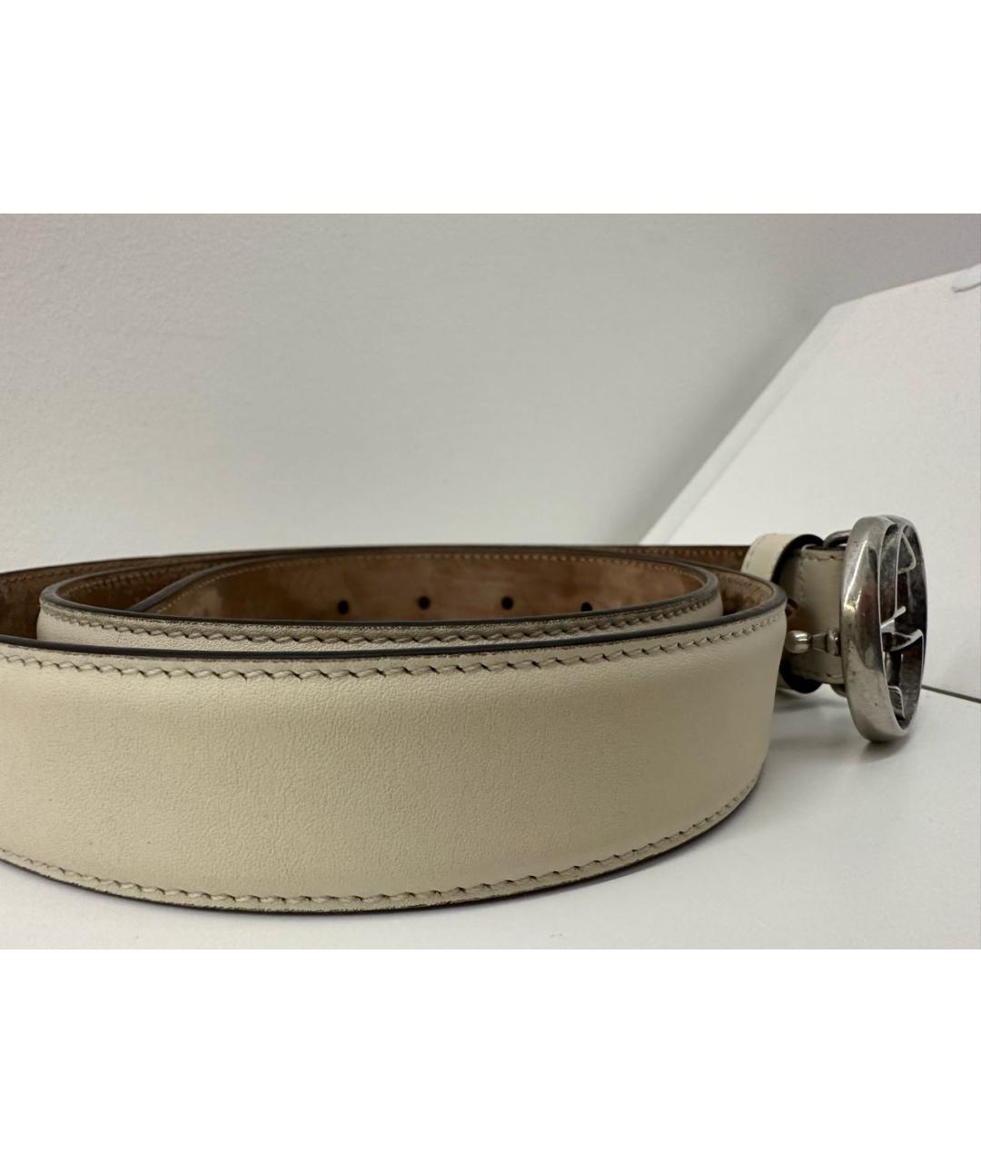 GUCCI Бежевый кожаный ремень, фото 2