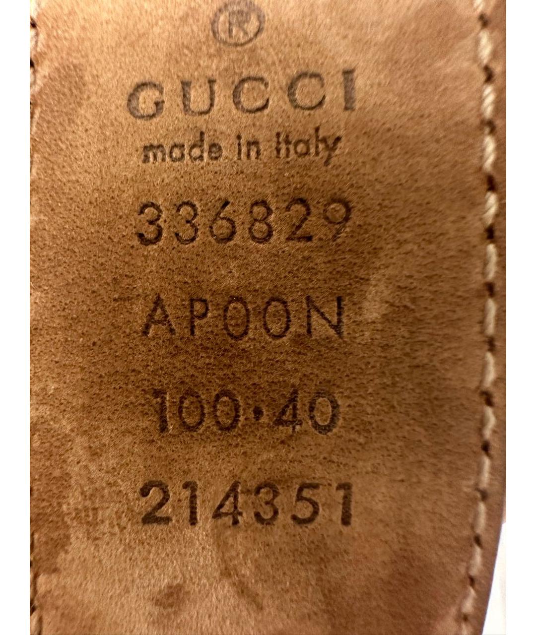 GUCCI Бежевый кожаный ремень, фото 3
