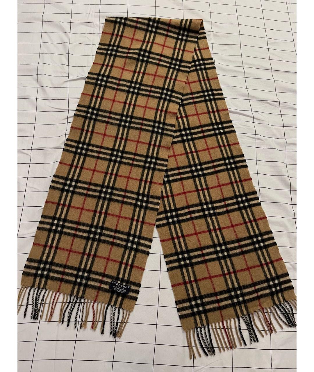 BURBERRY Бежевый шерстяной шарф, фото 4