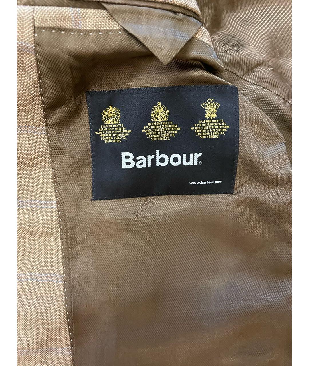 BARBOUR Бежевый льняной пиджак, фото 2