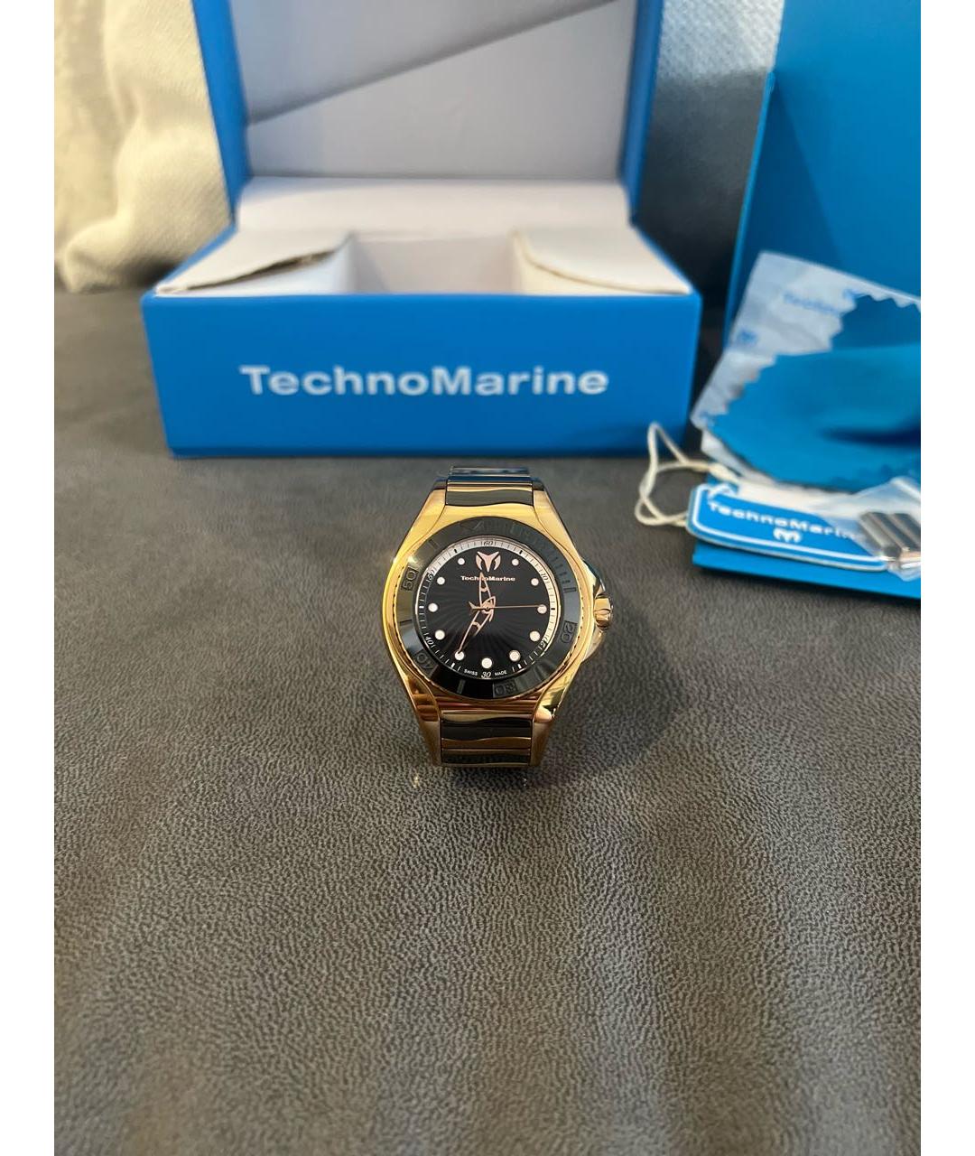 TechnoMarine Золотые позолоченные часы, фото 5