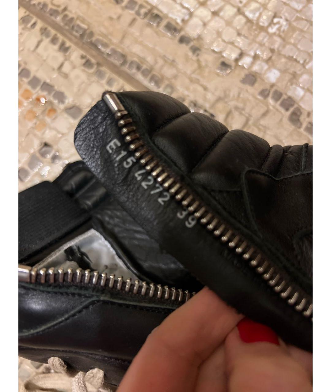 RICK OWENS Черные кожаные кеды, фото 6