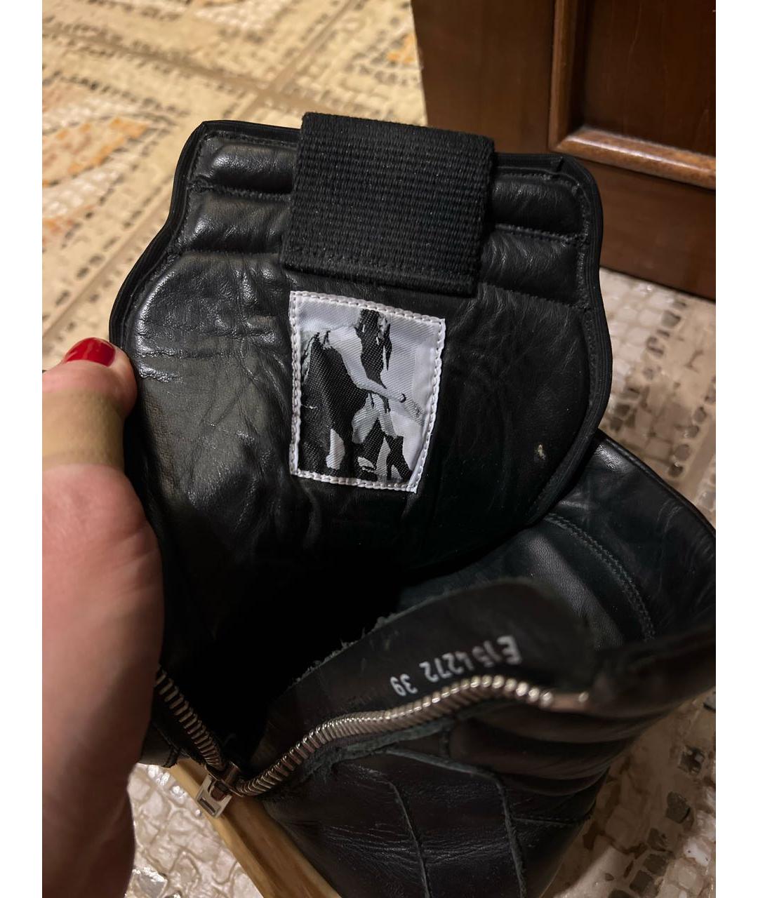 RICK OWENS Черные кожаные кеды, фото 5