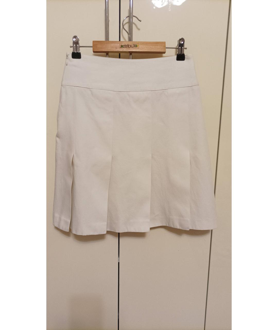 BURBERRY Белая хлопковая юбка мини, фото 8