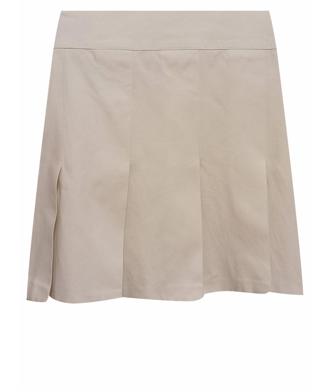 BURBERRY Белая хлопковая юбка мини, фото 1