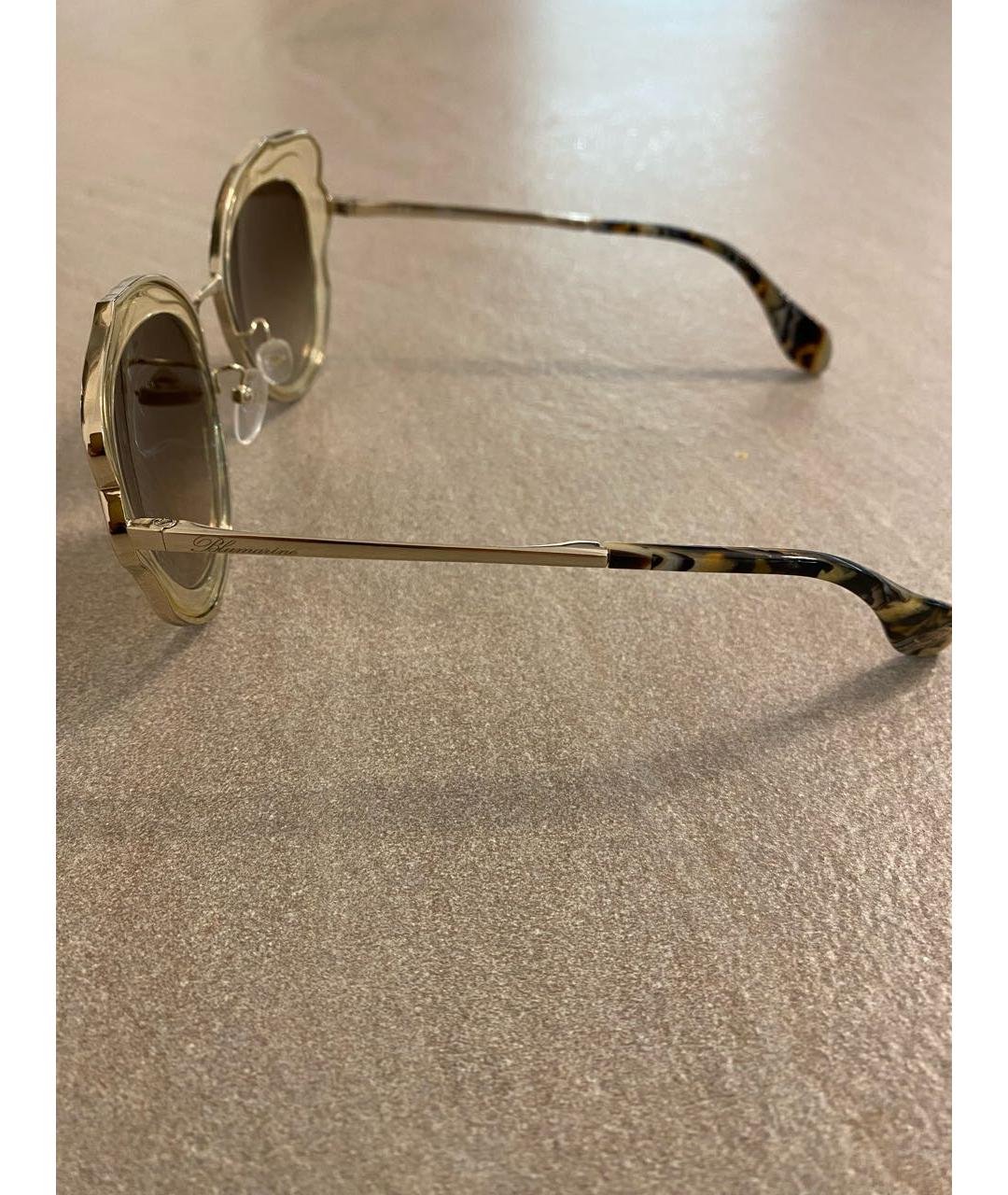 BLUMARINE Коричневые пластиковые солнцезащитные очки, фото 2