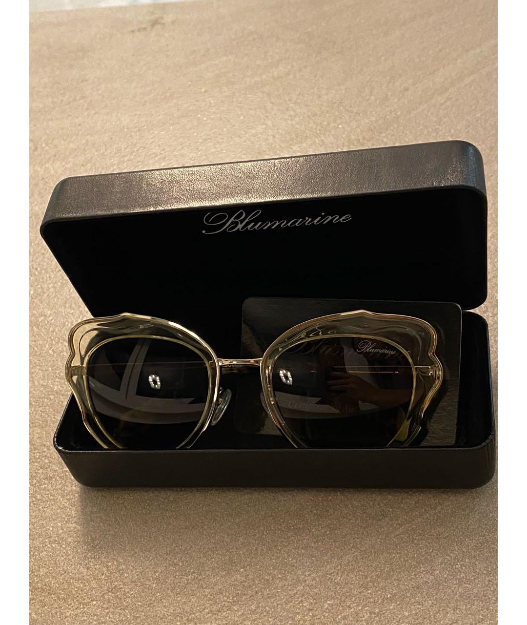 BLUMARINE Коричневые пластиковые солнцезащитные очки, фото 6