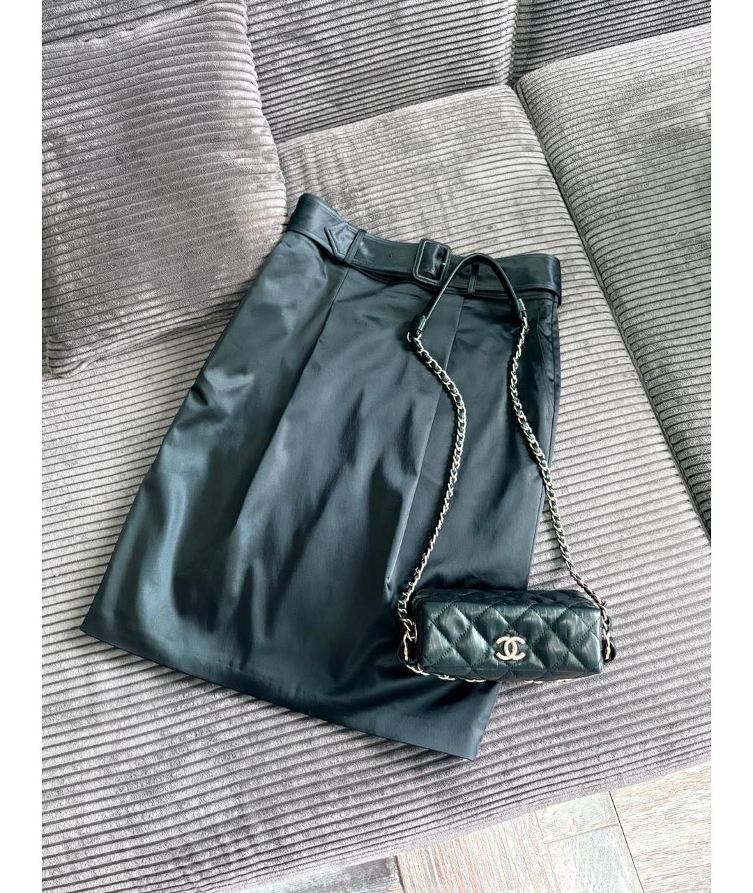BURBERRY Черная хлопковая юбка миди, фото 5