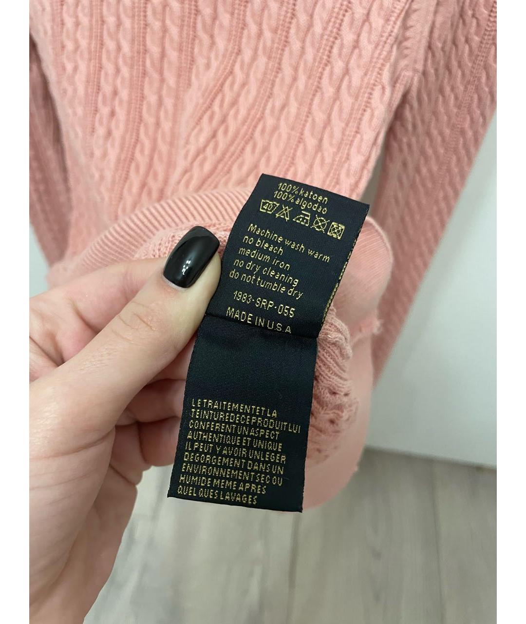 POLO RALPH LAUREN Коралловый хлопковый джемпер / свитер, фото 5