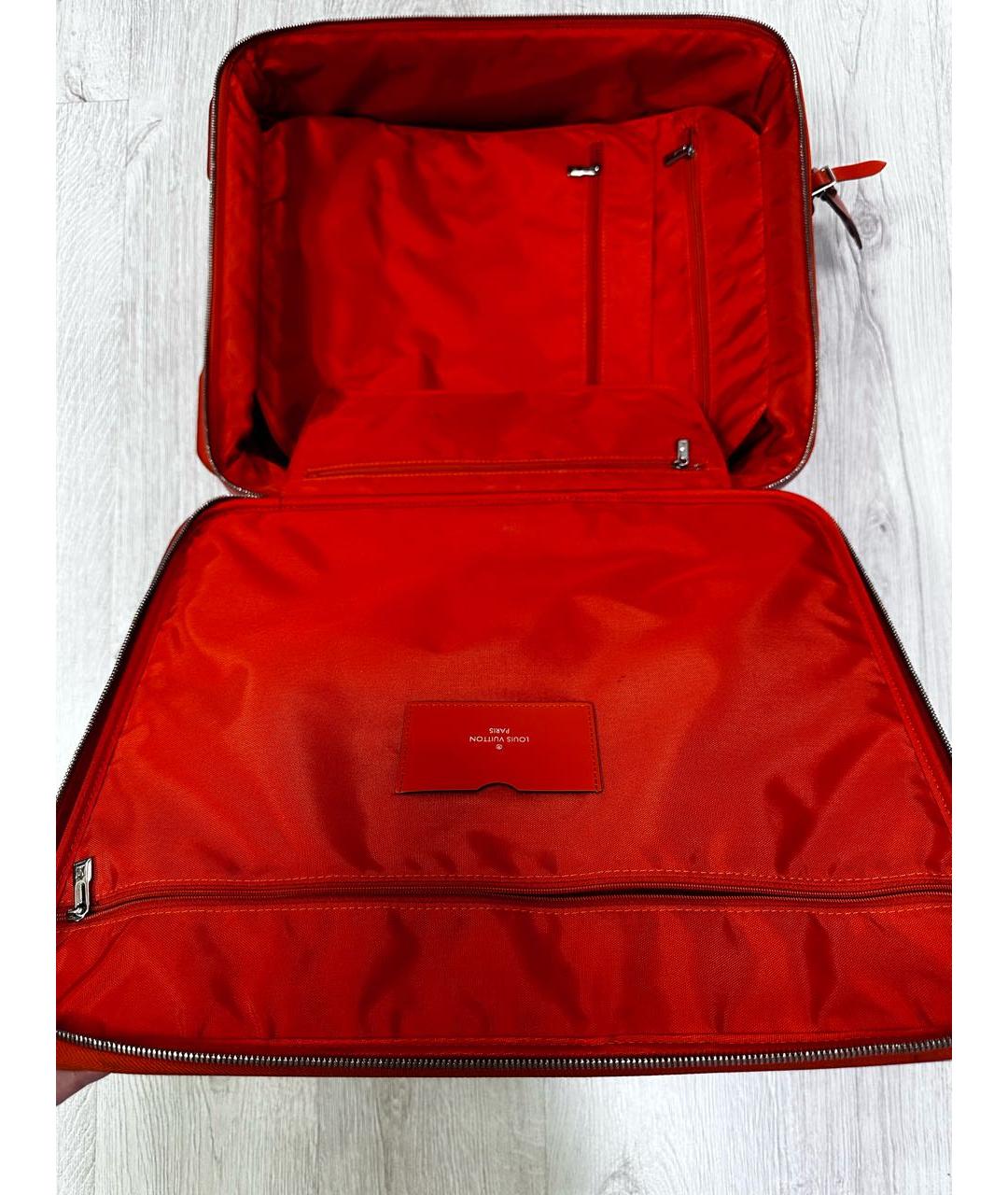 LOUIS VUITTON PRE-OWNED Оранжевый кожаный чемодан, фото 4