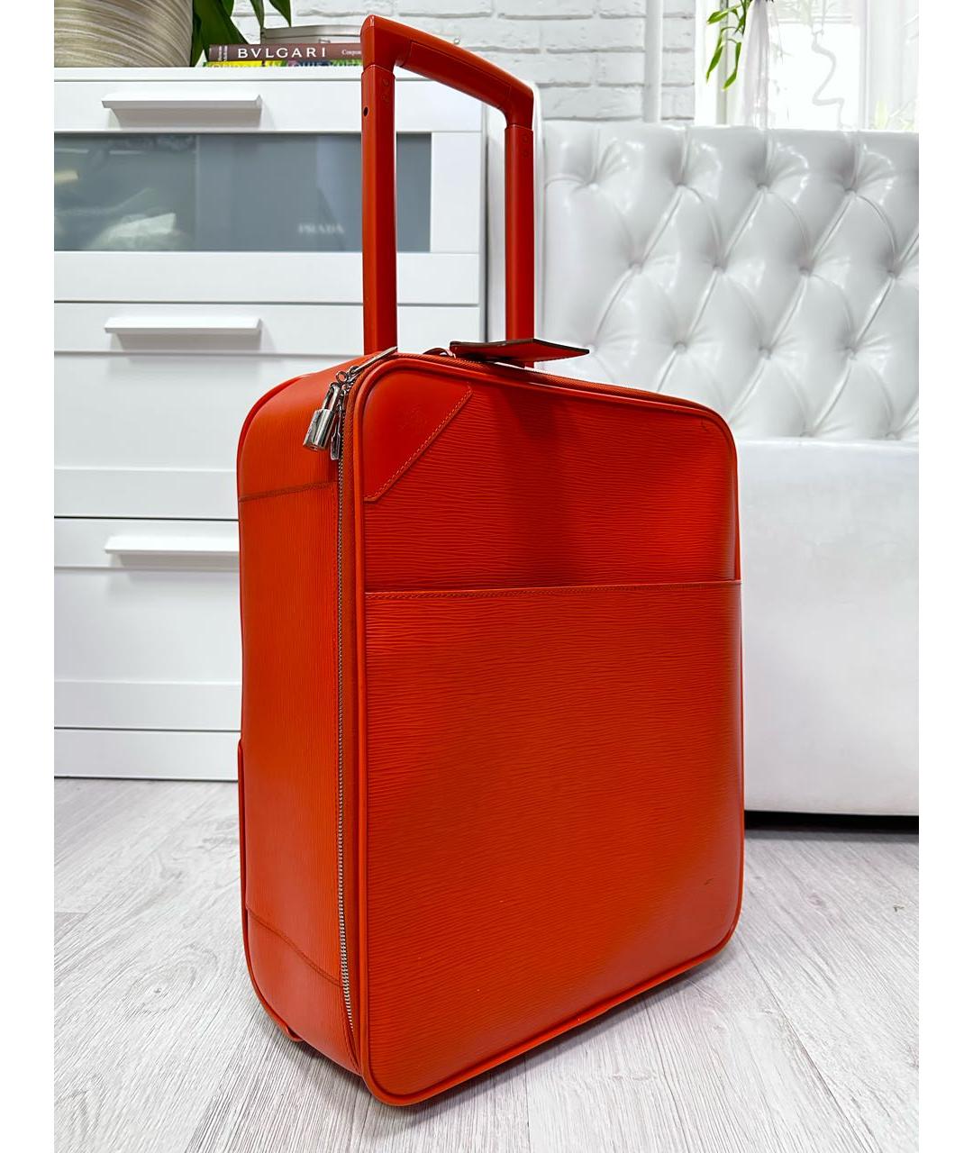 LOUIS VUITTON PRE-OWNED Оранжевый кожаный чемодан, фото 2