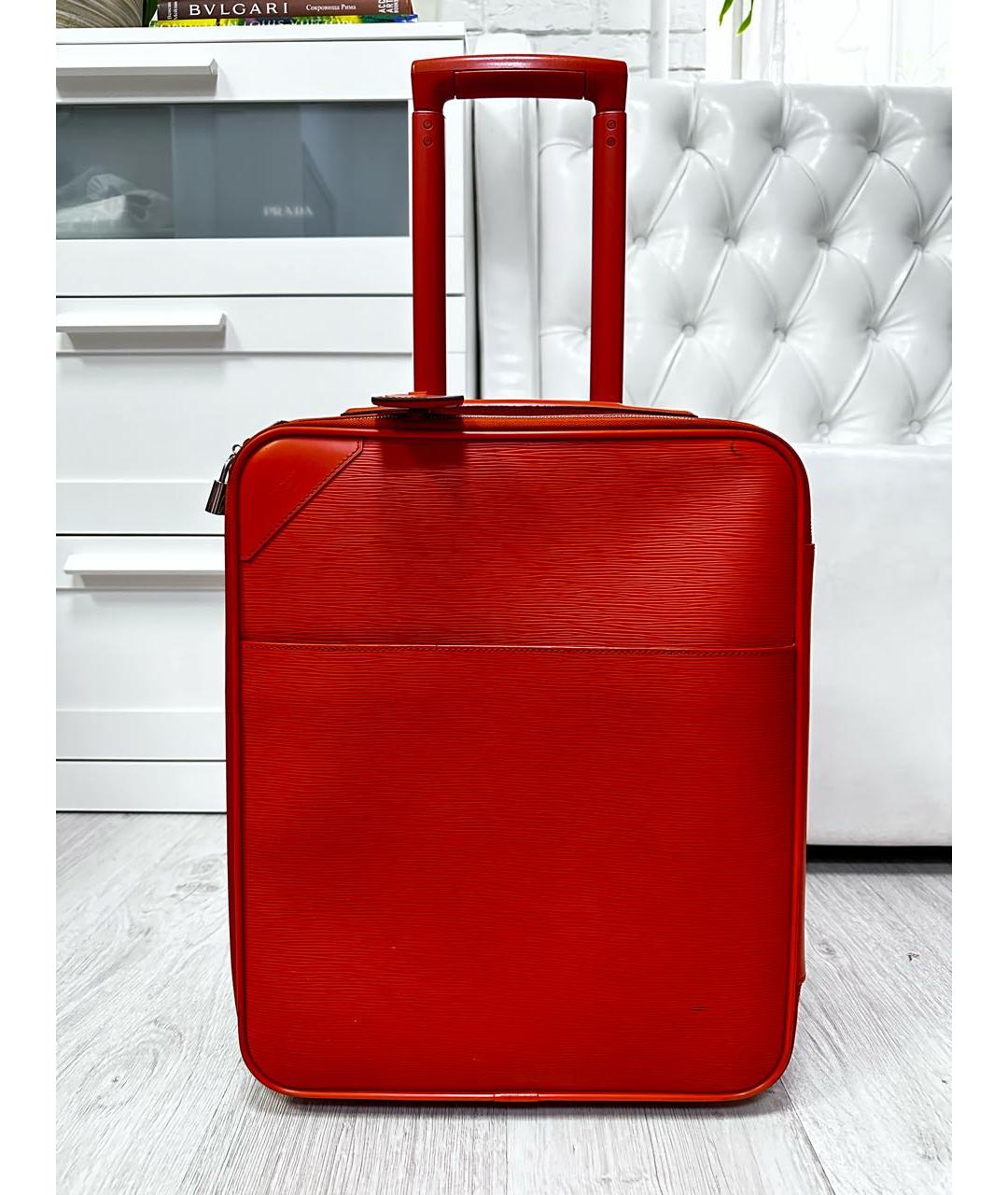 LOUIS VUITTON PRE-OWNED Оранжевый кожаный чемодан, фото 9