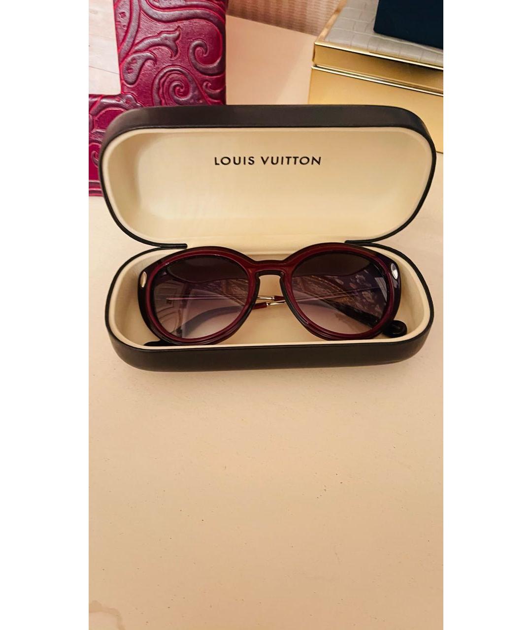 LOUIS VUITTON PRE-OWNED Бордовые пластиковые солнцезащитные очки, фото 5