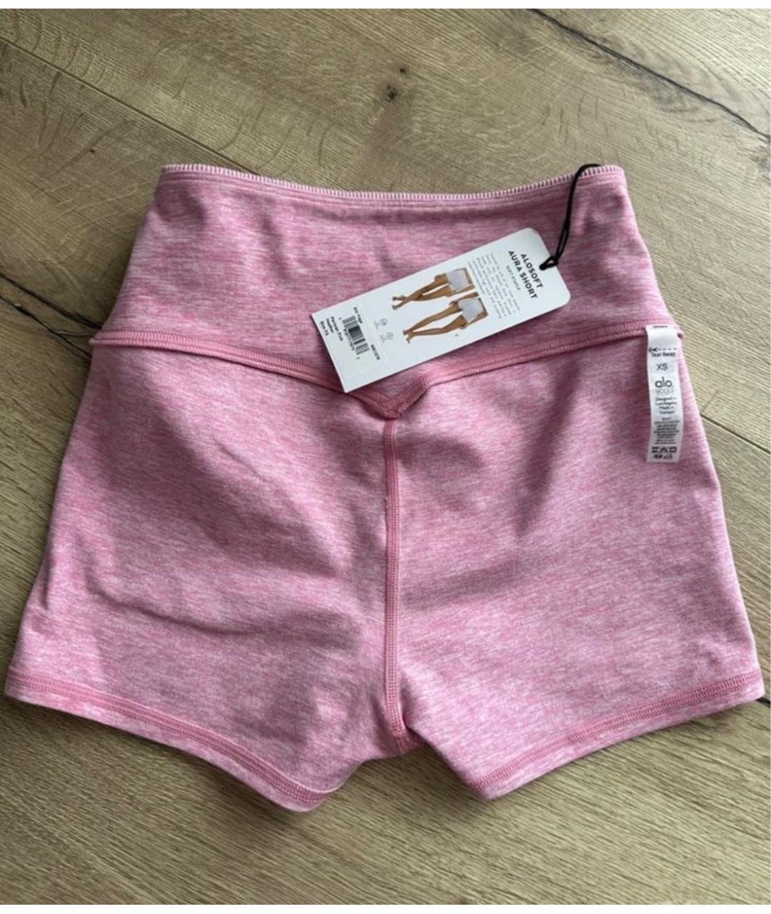 ALO YOGA Розовые полиэстеровые спортивные брюки и шорты, фото 2