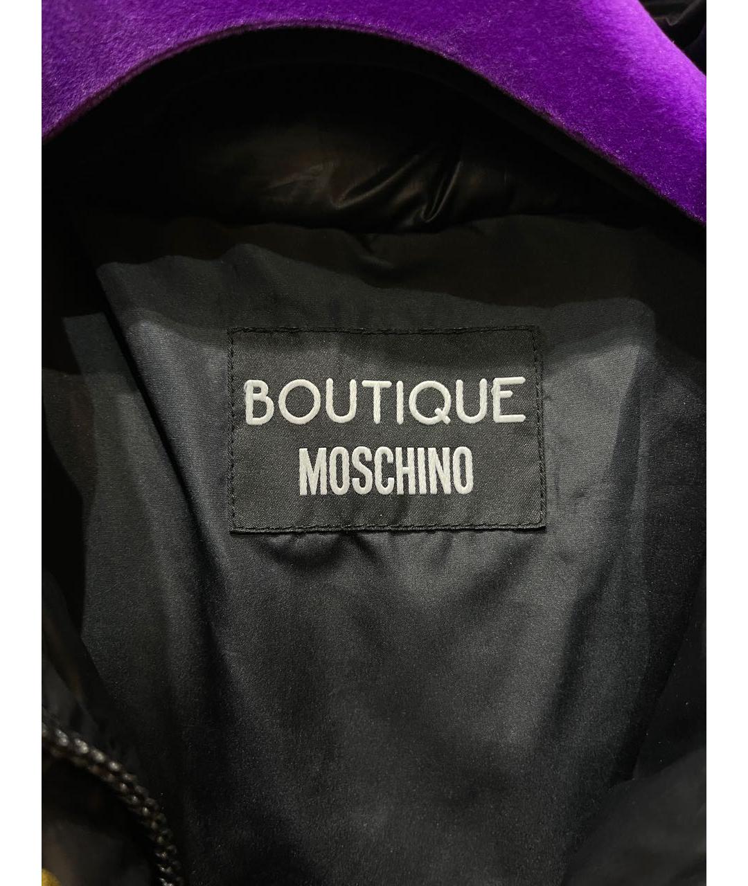 BOUTIQUE MOSCHINO Черный синтетический пуховик, фото 3