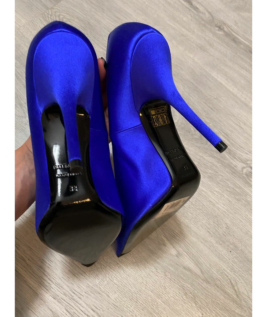 BALENCIAGA Синие текстильные туфли, фото 4