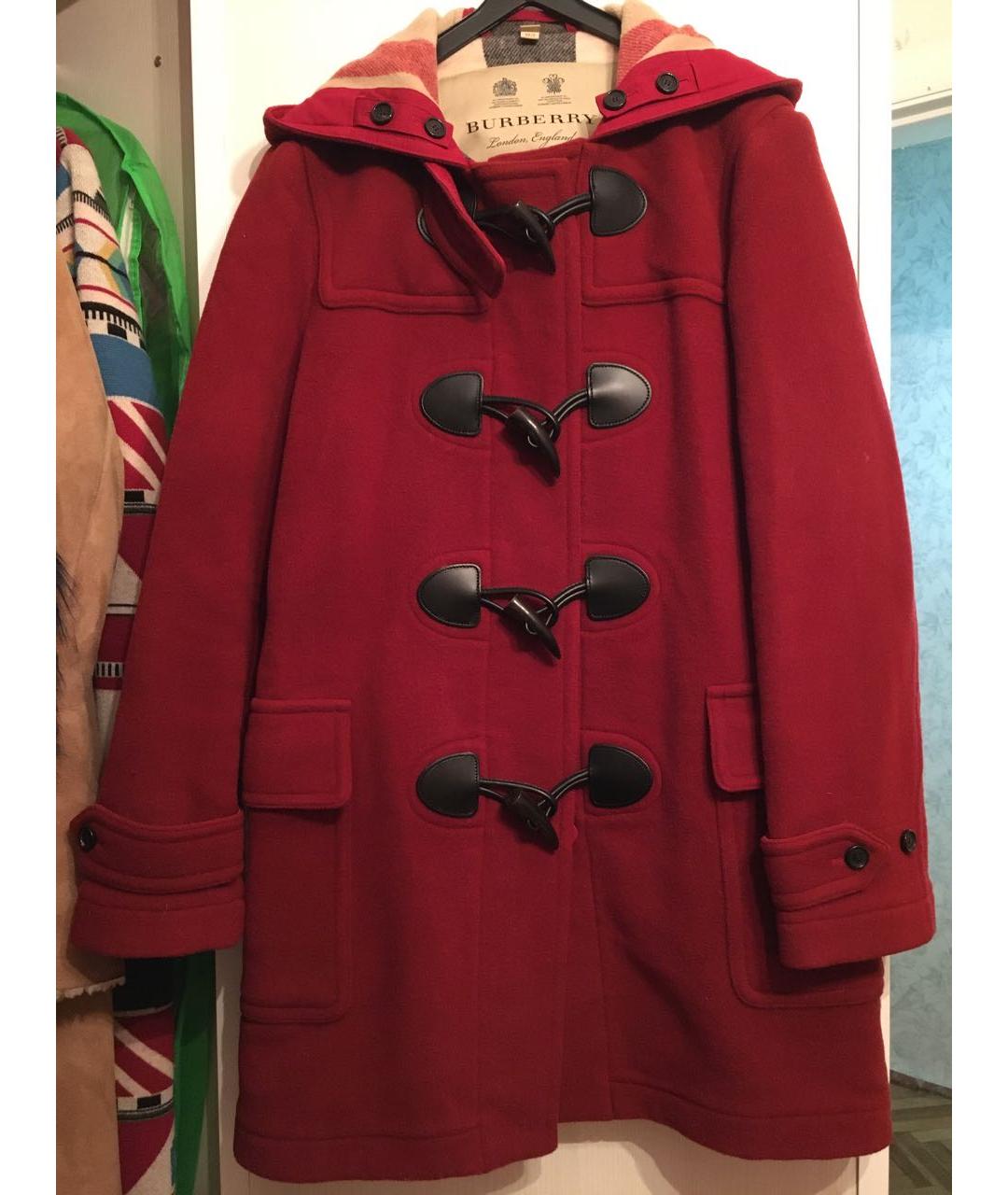 BURBERRY Бордовое шерстяное пальто, фото 9
