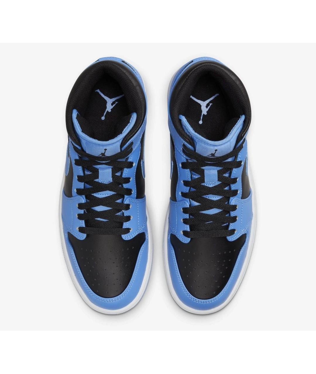 JORDAN Голубые кожаные высокие кроссовки / кеды, фото 3
