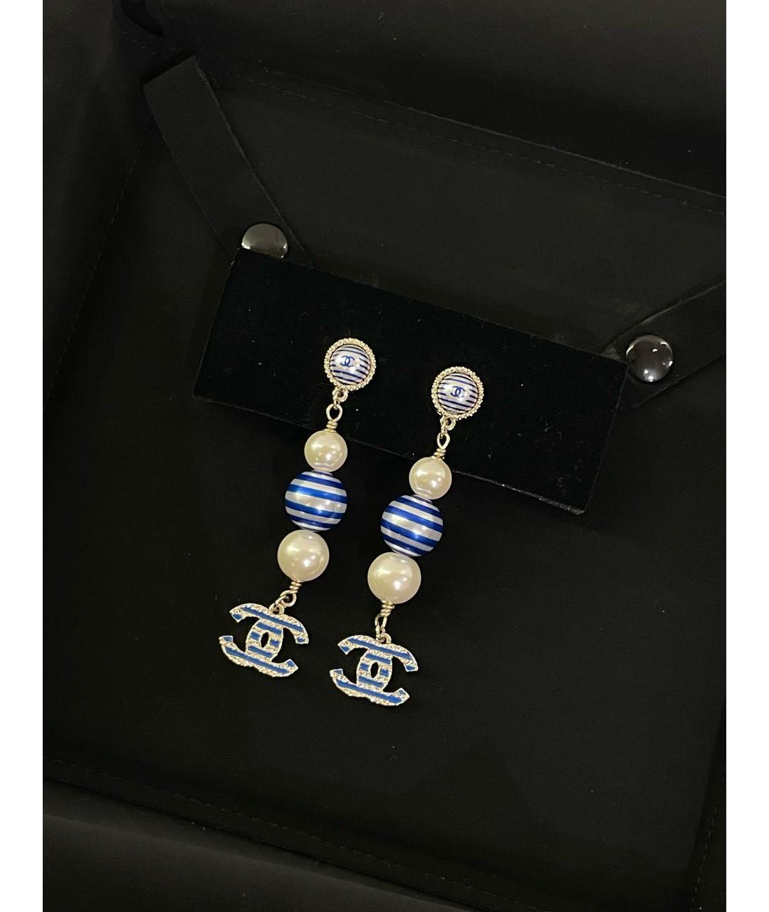 CHANEL Синие серьги, фото 6