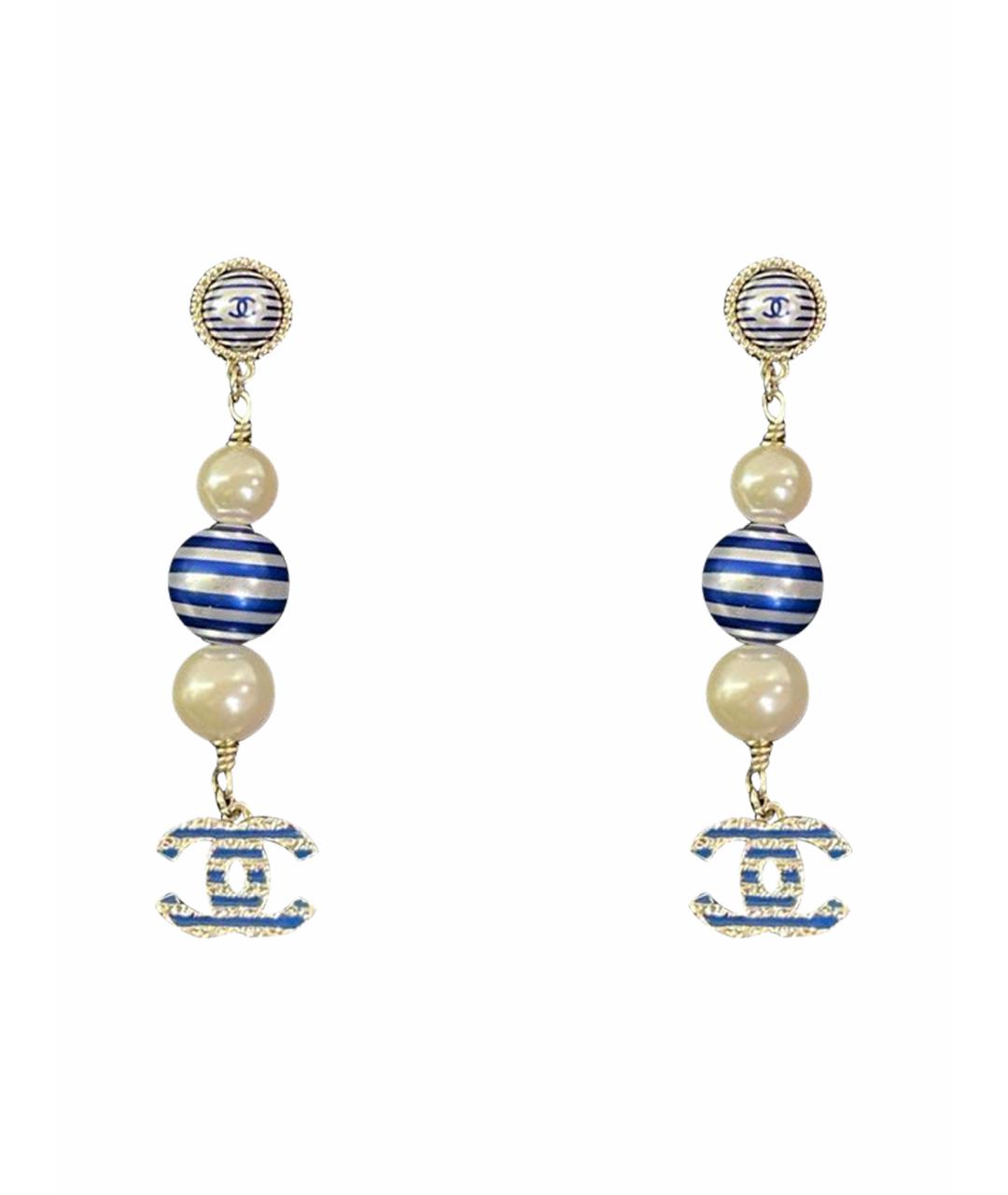 CHANEL Синие серьги, фото 1