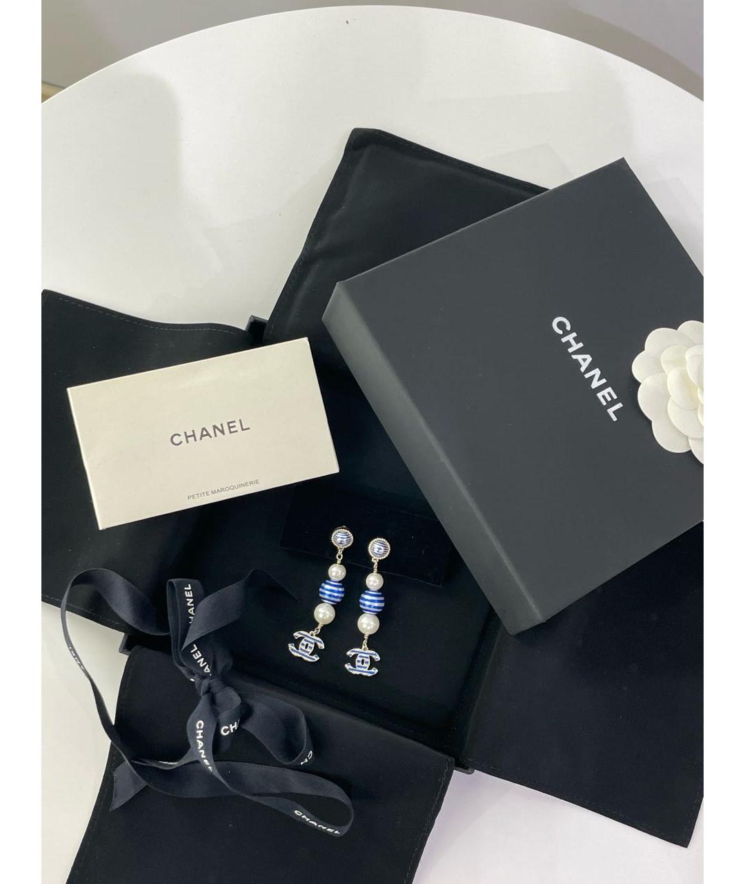 CHANEL Синие серьги, фото 3