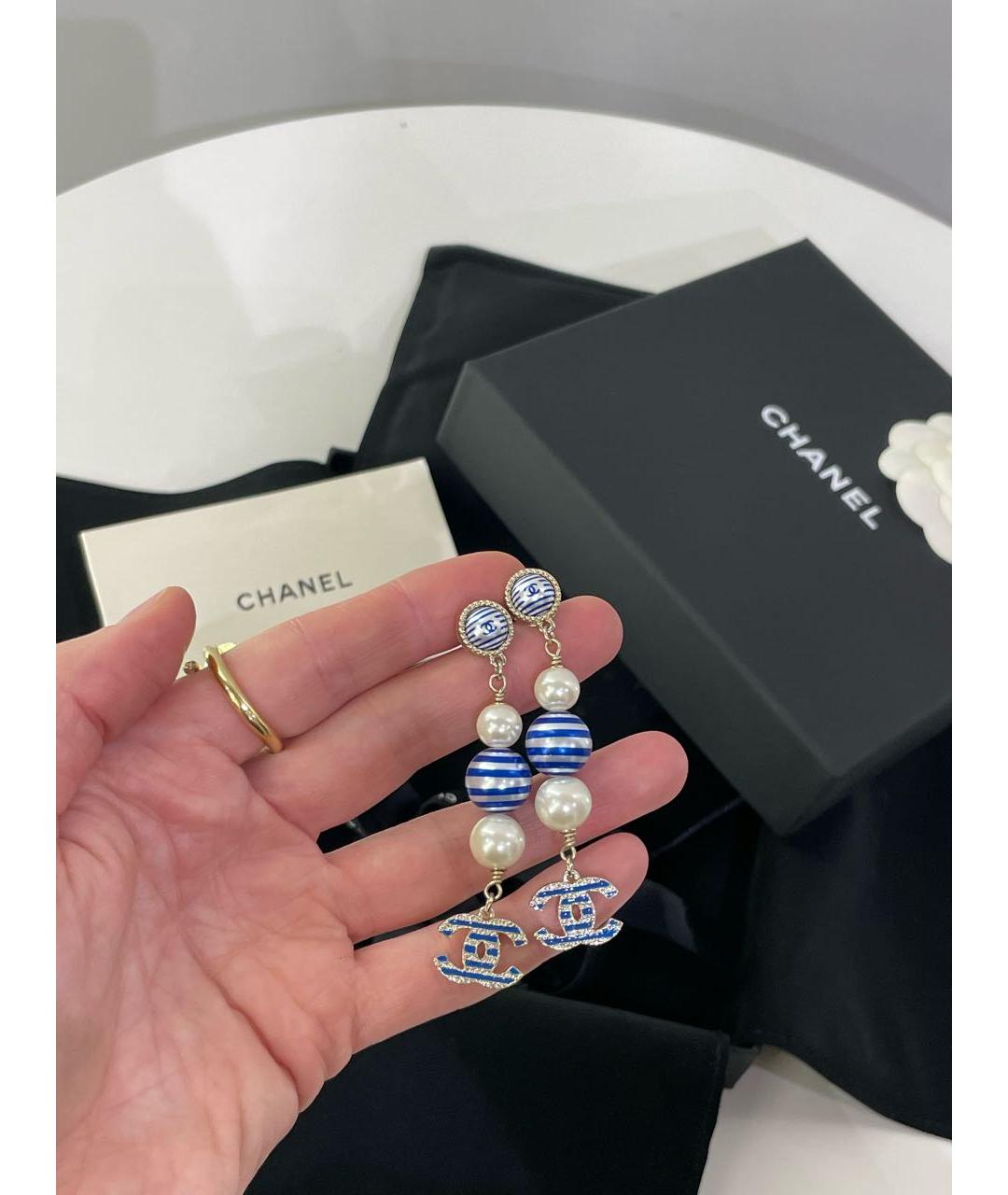 CHANEL Синие серьги, фото 2