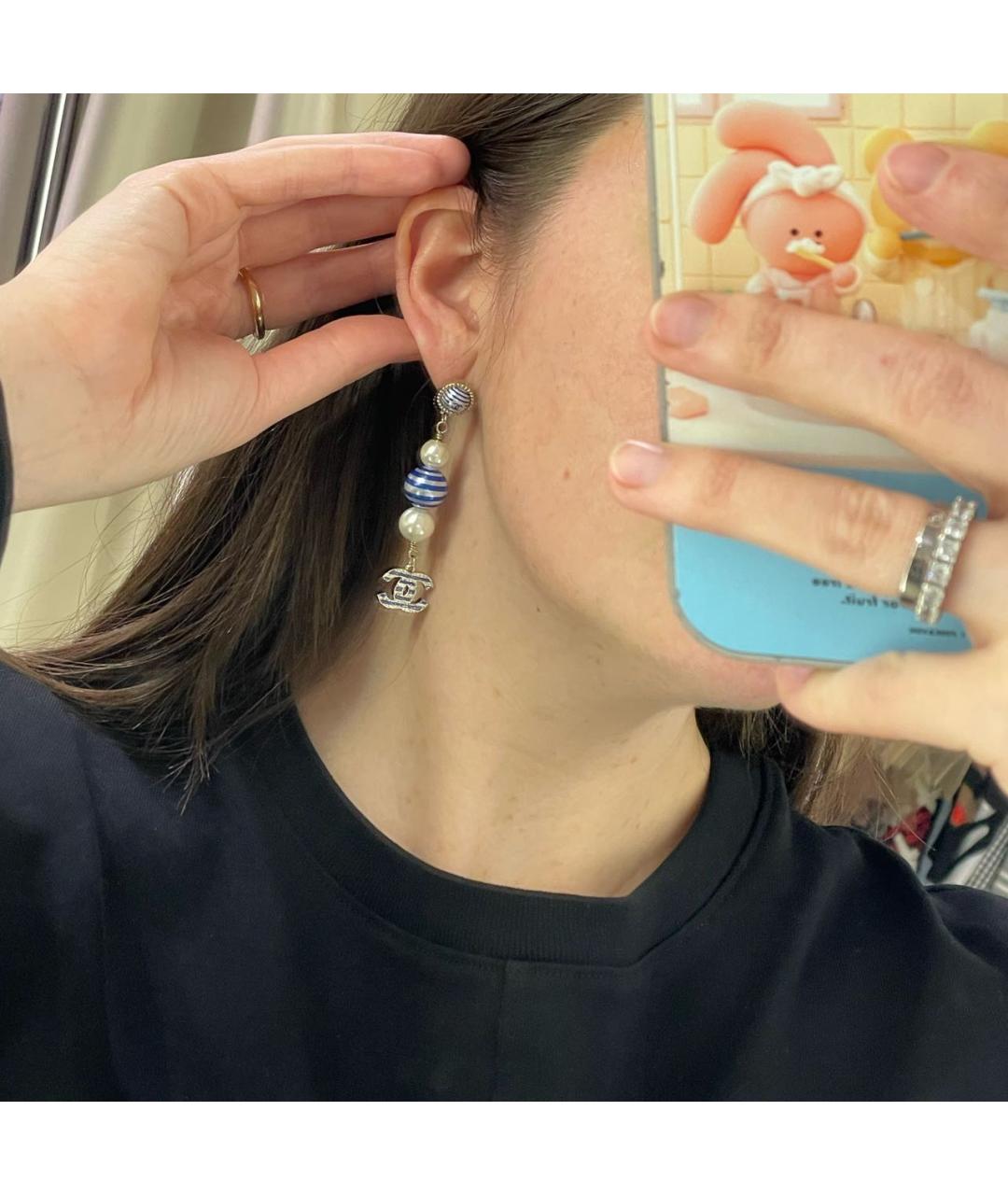 CHANEL Синие серьги, фото 4