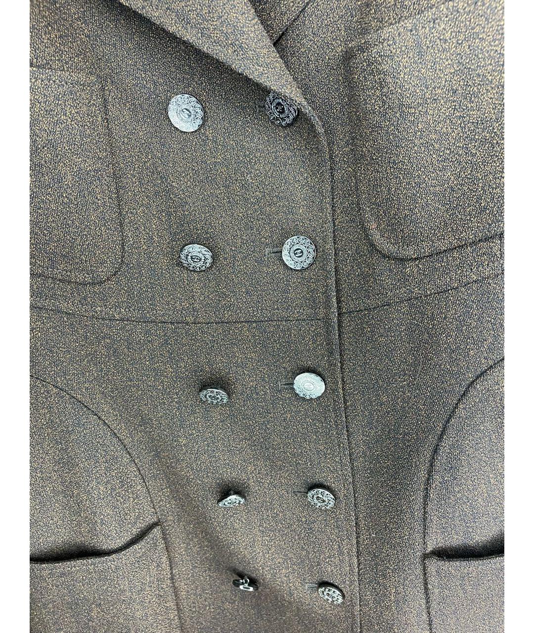 CHANEL PRE-OWNED Коричневый шерстяной жакет/пиджак, фото 4