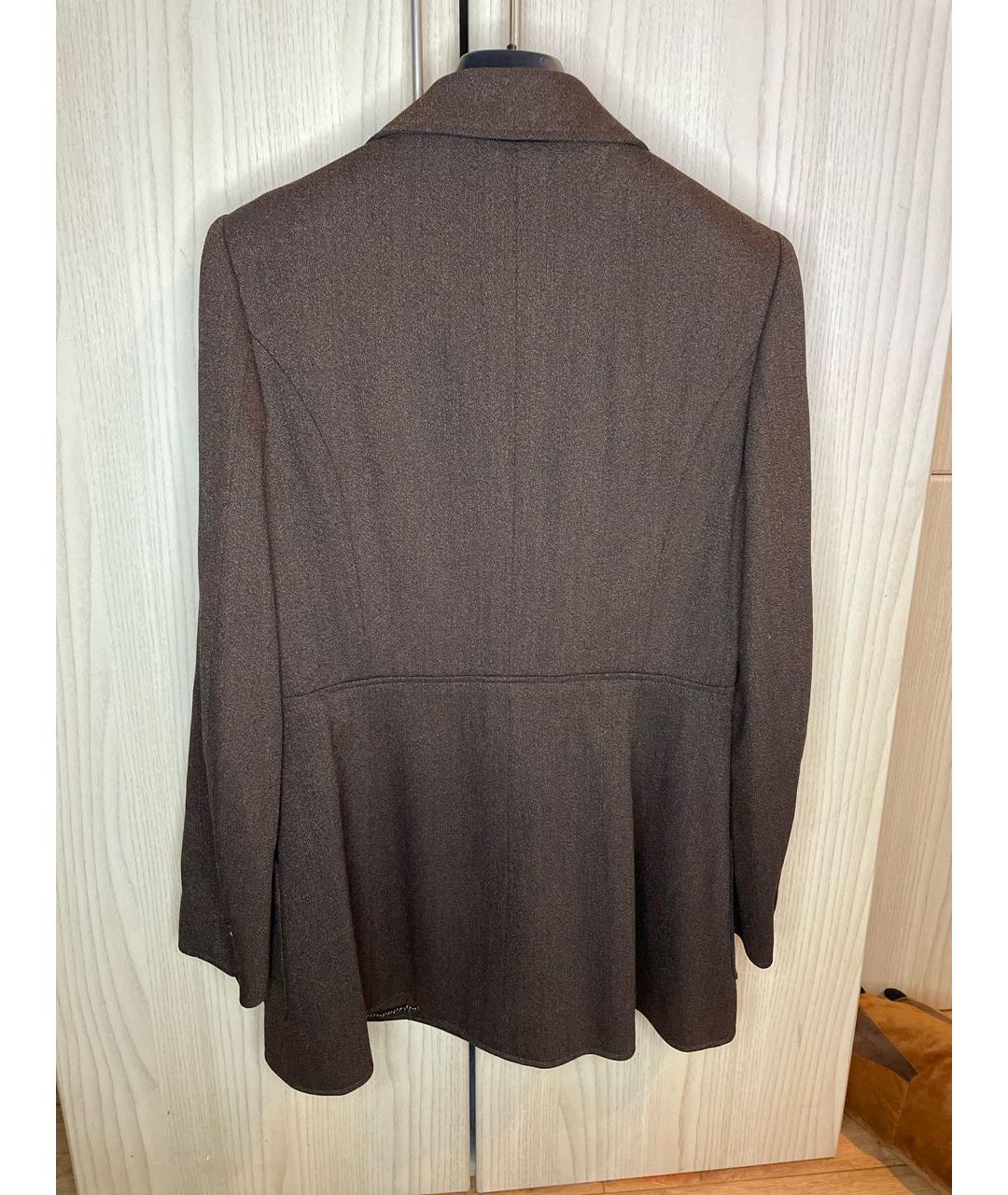 CHANEL PRE-OWNED Коричневый шерстяной жакет/пиджак, фото 2