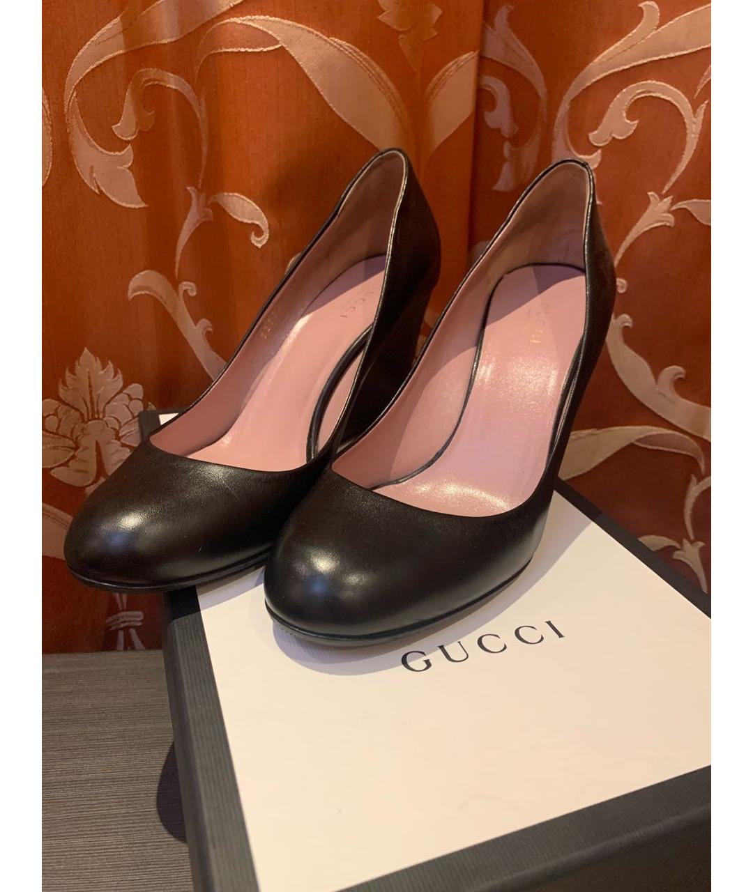 GUCCI Черные кожаные туфли, фото 4